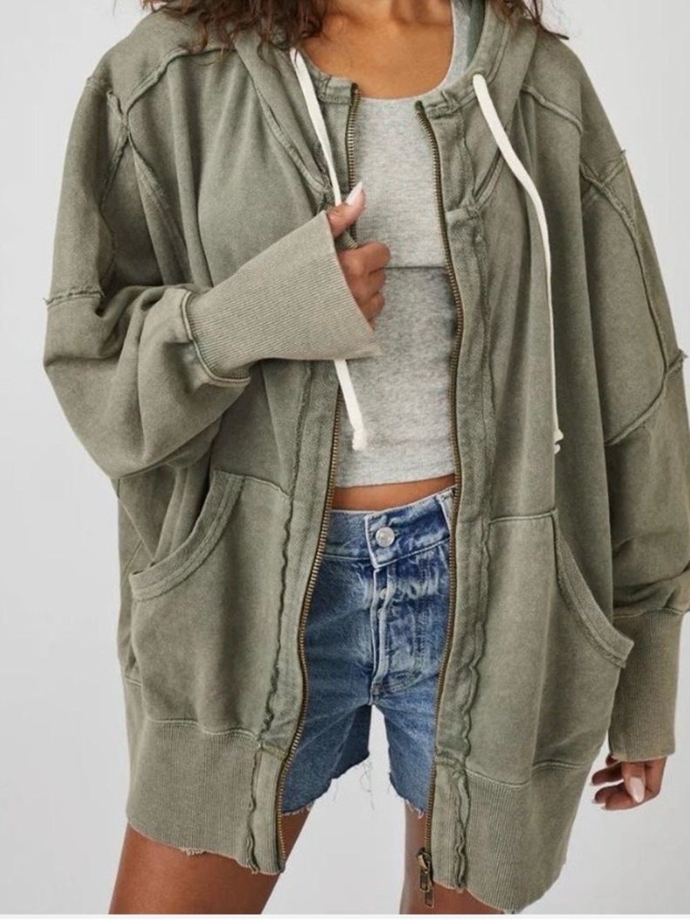 Free People Zip Up Camden Hoodie MSRP $98